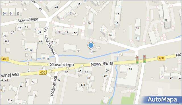 Gliwice, Nowy Świat, 44, mapa Gliwic