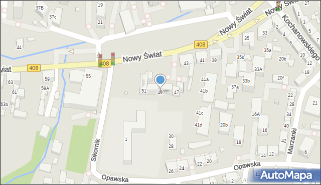 Gliwice, Nowy Świat, 49, mapa Gliwic