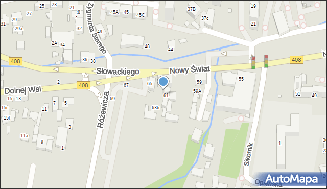 Gliwice, Nowy Świat, 63a, mapa Gliwic