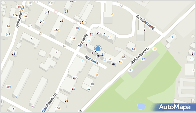 Głogów, Norwida Cypriana Kamila, 2B, mapa Głogów