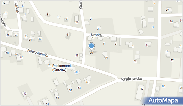 Gorzów, Nowowiejska, 49, mapa Gorzów