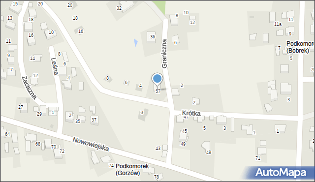 Gorzów, Nowowiejska, 57, mapa Gorzów