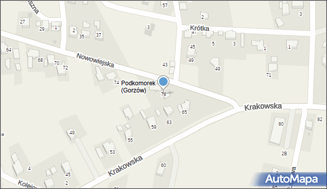 Gorzów, Nowowiejska, 78, mapa Gorzów