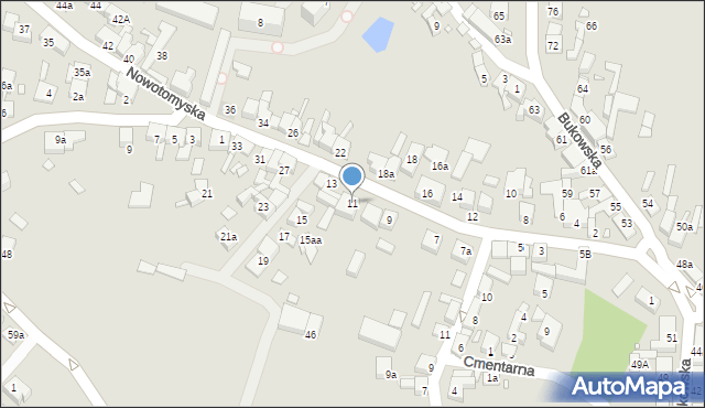 Grodzisk Wielkopolski, Nowotomyska, 11, mapa Grodzisk Wielkopolski