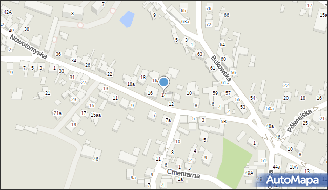 Grodzisk Wielkopolski, Nowotomyska, 14, mapa Grodzisk Wielkopolski