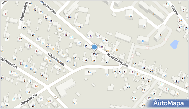 Grodzisk Wielkopolski, Nowotomyska, 35a, mapa Grodzisk Wielkopolski