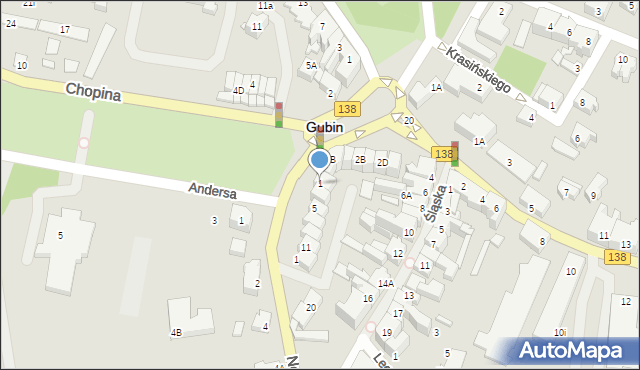 Gubin, Nowa, 1, mapa Gubin