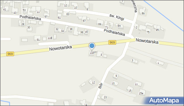 Harklowa, Nowotarska, 110, mapa Harklowa