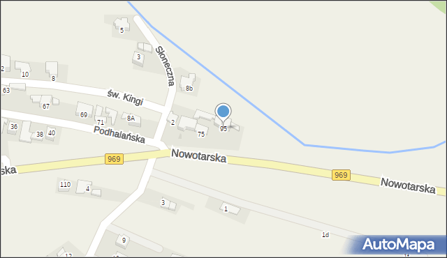 Harklowa, Nowotarska, 95, mapa Harklowa