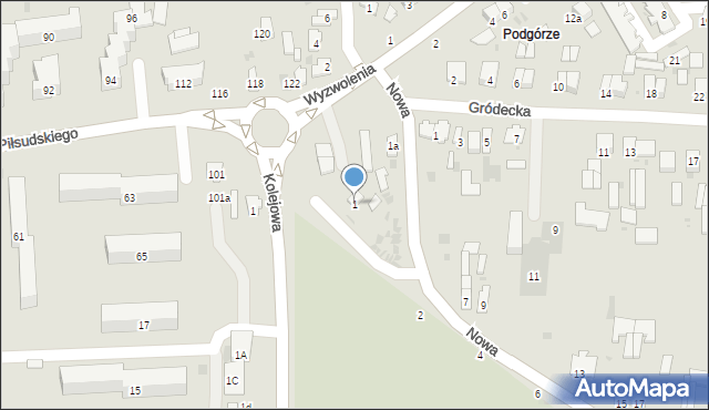 Hrubieszów, Nowa, 1, mapa Hrubieszów