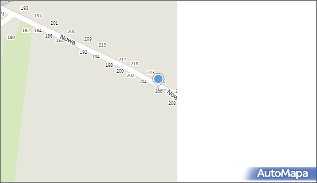 Hrubieszów, Nowa, 206, mapa Hrubieszów