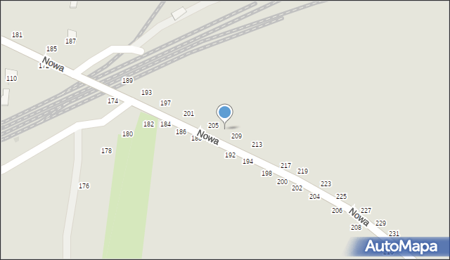 Hrubieszów, Nowa, 207, mapa Hrubieszów