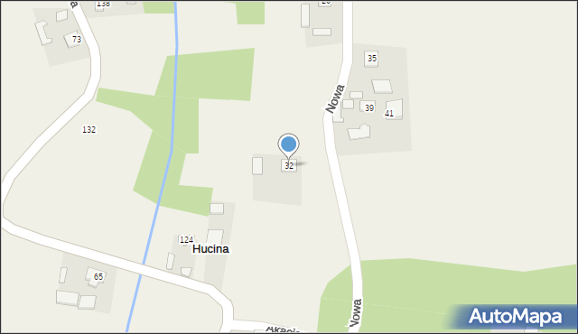 Hucina, Nowa, 32, mapa Hucina