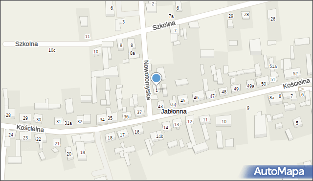 Jabłonna, Nowotomyska, 1, mapa Jabłonna