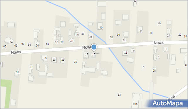 Jakubów, Nowa, 15, mapa Jakubów