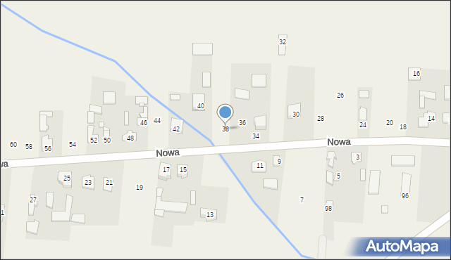 Jakubów, Nowa, 38, mapa Jakubów