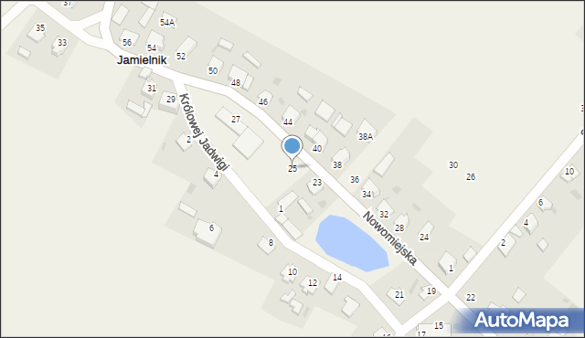 Jamielnik, Nowomiejska, 25, mapa Jamielnik