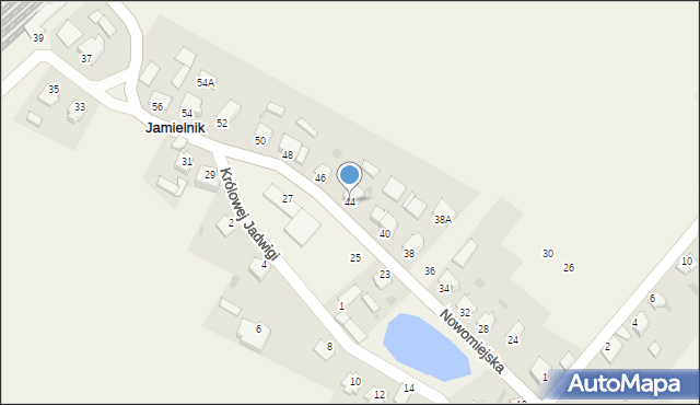 Jamielnik, Nowomiejska, 44, mapa Jamielnik