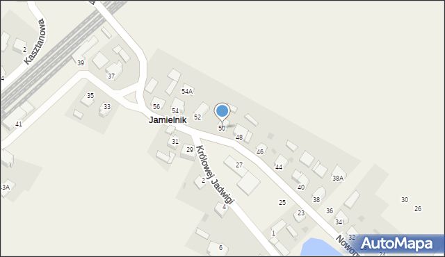 Jamielnik, Nowomiejska, 50, mapa Jamielnik