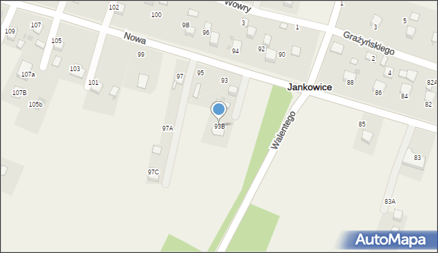 Jankowice, Nowa, 93B, mapa Jankowice