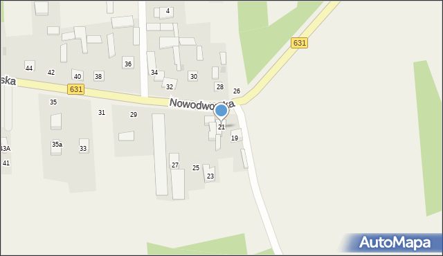 Janówek Pierwszy, Nowodworska, 21, mapa Janówek Pierwszy