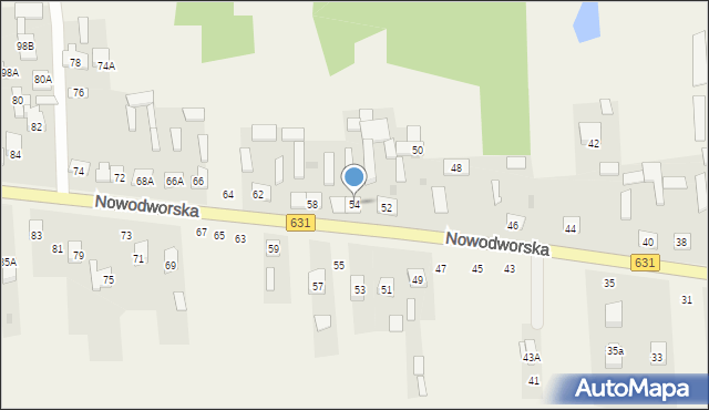 Janówek Pierwszy, Nowodworska, 54, mapa Janówek Pierwszy