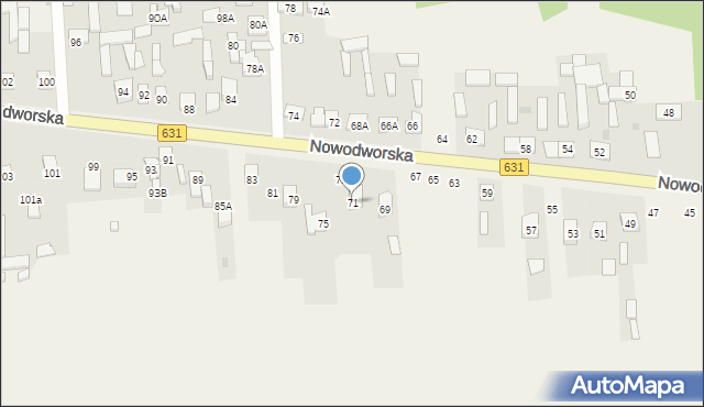 Janówek Pierwszy, Nowodworska, 71, mapa Janówek Pierwszy