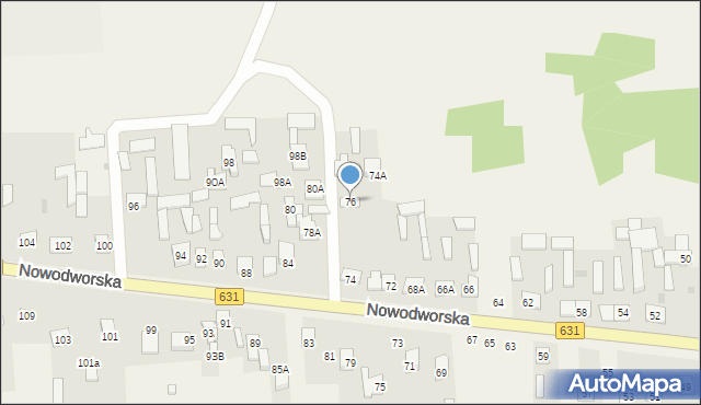 Janówek Pierwszy, Nowodworska, 76, mapa Janówek Pierwszy