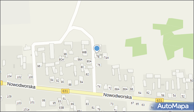 Janówek Pierwszy, Nowodworska, 78B, mapa Janówek Pierwszy