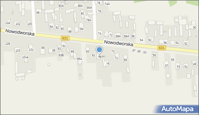 Janówek Pierwszy, Nowodworska, 79, mapa Janówek Pierwszy