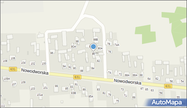 Janówek Pierwszy, Nowodworska, 80, mapa Janówek Pierwszy