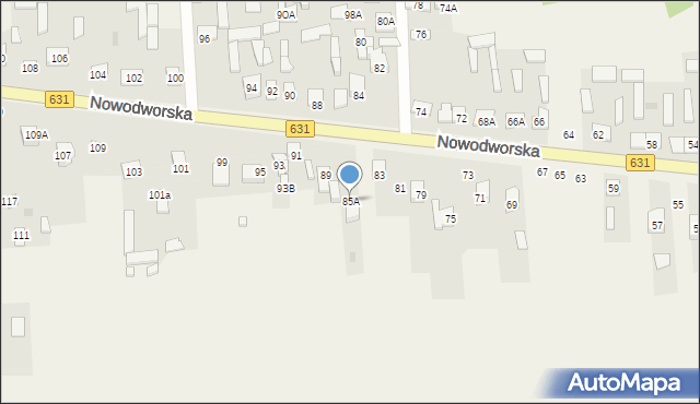 Janówek Pierwszy, Nowodworska, 85A, mapa Janówek Pierwszy