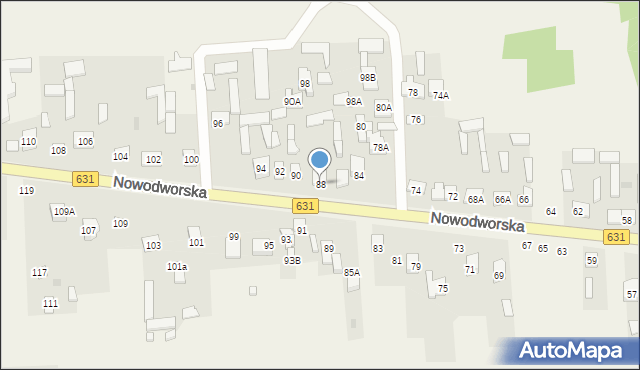 Janówek Pierwszy, Nowodworska, 88, mapa Janówek Pierwszy