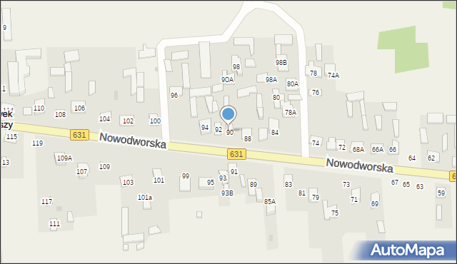 Janówek Pierwszy, Nowodworska, 90B, mapa Janówek Pierwszy