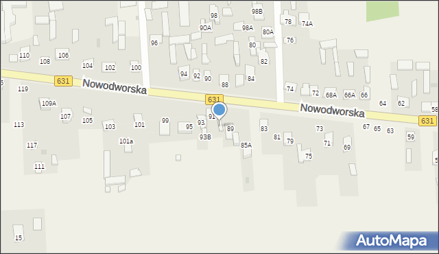 Janówek Pierwszy, Nowodworska, 91A, mapa Janówek Pierwszy