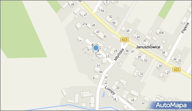 Januszkowice, Nowa, 1, mapa Januszkowice