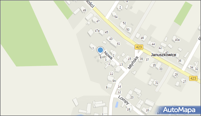 Januszkowice, Nowa, 5, mapa Januszkowice