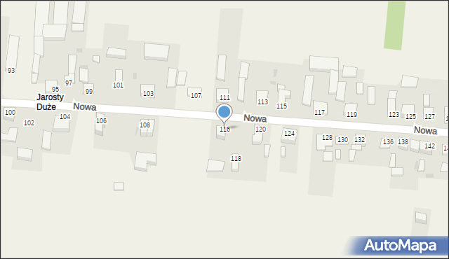 Jarosty, Nowa, 116, mapa Jarosty