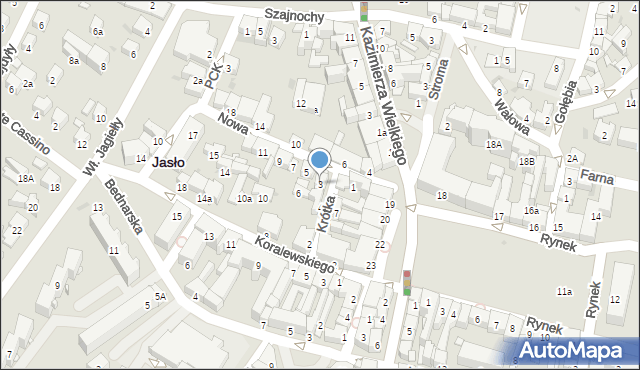 Jasło, Nowa, 3, mapa Jasła