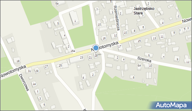 Jastrzębsko Stare, Nowotomyska, 19, mapa Jastrzębsko Stare