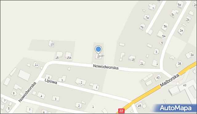 Jegłownik, Nowodworska, 17, mapa Jegłownik