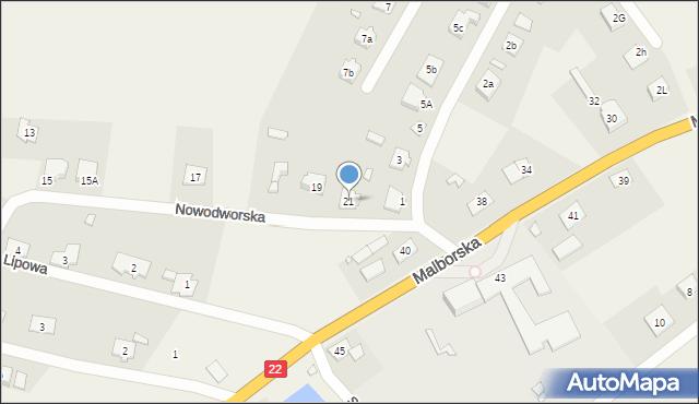 Jegłownik, Nowodworska, 21, mapa Jegłownik