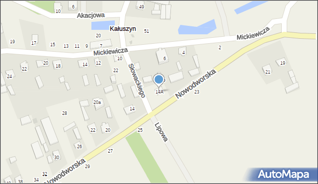 Kałuszyn, Nowodworska, 14A, mapa Kałuszyn