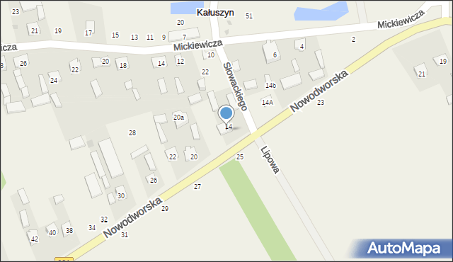 Kałuszyn, Nowodworska, 16, mapa Kałuszyn