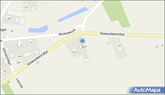 Kałuszyn, Nowodworska, 19, mapa Kałuszyn