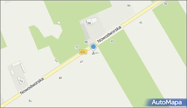 Kałuszyn, Nowodworska, 45, mapa Kałuszyn