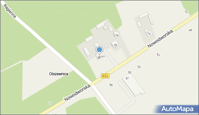 Kałuszyn, Nowodworska, 80, mapa Kałuszyn