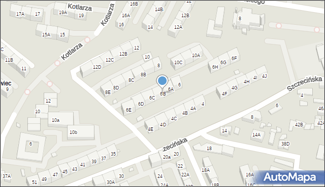 Katowice, Nowowiejskiego Feliksa, 6B, mapa Katowic