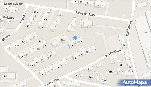Katowice, Nowowiejskiego Feliksa, 6G, mapa Katowic