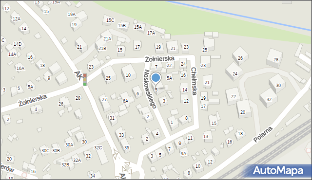 Katowice, Noskowskiego Zygmunta, 5, mapa Katowic